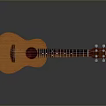 Wooden Brown Ukulele With Strings Body And Tuning Pegs As Daily Life Product