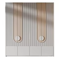 Elegant Modern Wardrobe Design With Vertical Stripes And Round Metal Handles