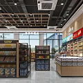 Modern Supermarket Department Store with Organized Shelves Fresh Produce and Diverse Daily Products