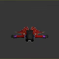 Fantasy Female Character With Red Pink Blue Gradient Butterfly Wings And Decorative Outfit
