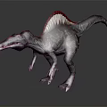 Realistic Sail Backed Spinosaurus Dinosaur With Textured Skin Red Gray Coloration Sharp Claws