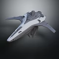 Futuristic Spaceship 3D Model With Streamlined Design And Gray White Exterior 3d model