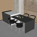 Modern Dining Table and Chair Combination Dining Chair Square Dining Table 3d model