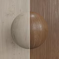Light And Dark Wood Grain Sphere Component On Wooden Texture Background 3d model