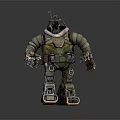 Mechanical Robot Character Design With Armored Metal Plates Joints And Cybernetic Details