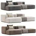 Modern Cozy Sofa Designs with Light Gray Brown Dark Gray Colors Pillows and Throw Blankets