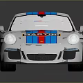 Sports Car With MARTINI Logo And Red White Blue Stripes Racing Exterior Design