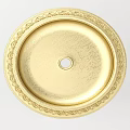 Golden Decorative Ceiling Light Plate With Ornate Border And Central Hole