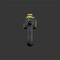 Futuristic Black And Yellow Pistol With Circular Component And Metallic Patterns 3d model