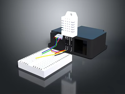 Educational Interactive Electronic Building Blocks With Colorful Wires And Circuit Modules 3d model