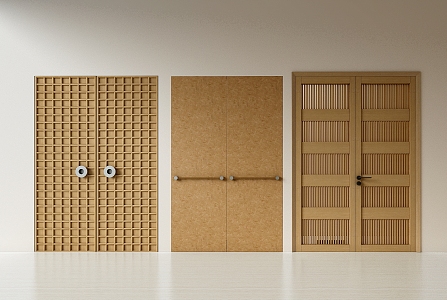 Wooden double door wooden door 3d model