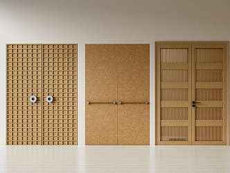 Wooden double door wooden door 3d model