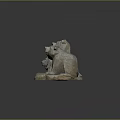 Decorative Animal Statues Display With Bear Elephant Lion And Stone Craft Details