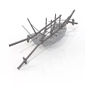 Industrial Metal Equipment With Steel Bars Grid Structure And Support Poles