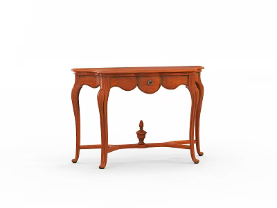 Elegant Traditional Wooden Decorative Cabinet With Carved Drawer And Curved Legs 3d model