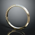 Elegant Gold Ring Featuring Small Diamonds And Shiny Reflective Surface 3d model