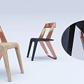 Modern Leisure Chair With Geometric Wooden Metal Frame Black Natural Wood Design