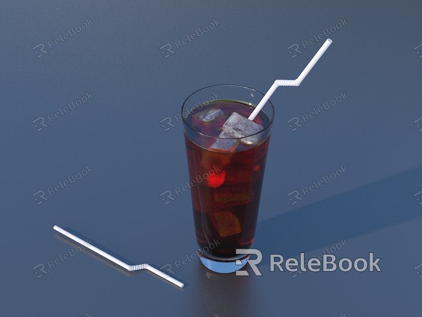 Juice Drink Glass Fruit Grape Straw Lifestyle Food model