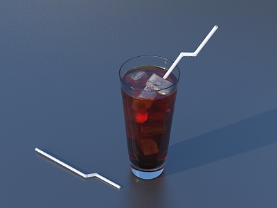 Juice Drink Glass Fruit Grape Straw Lifestyle Food 3d model