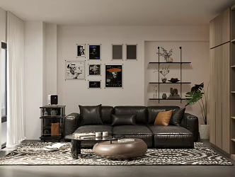 Private Cinema Apartment Retrofit Sofa Combination 3d model