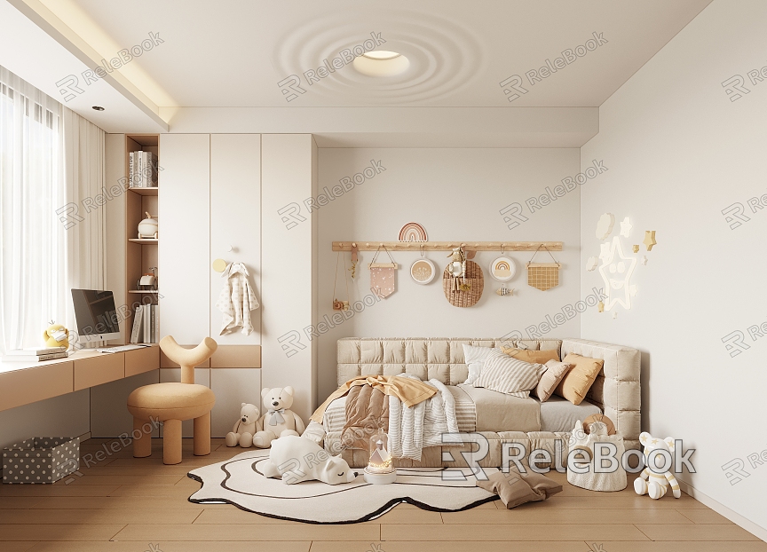 Children's Room Daughter Room Princess Room Baby Room Multifunctional Room Cream Style model