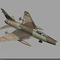 Vintage Military Fighter Aircraft With Camouflage Paint Sharp Nose And Weapon Attachments