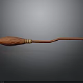 Red Decorative Broom With Curved Handle Golden Rings And Bristle Head