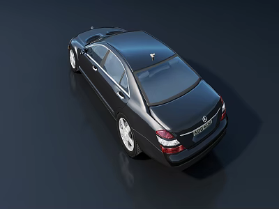 Black Luxury Sedan With Sleek Design Silver Wheels And Rear View 3d model