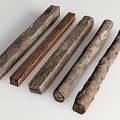 Quiet wood, wooden pillars, old wood, old wooden boards, wooden beams, tree trunks 3d model