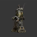 Mechanical Robot Character Design With Armored Metal Plates Joints And Cybernetic Details