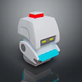 Game And Movie Robot Character With White Body Red Top Yellow Eyes And 3D Design