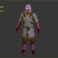 Medieval Weapon Armor Featuring Scaled Metal Plates And Leather Accents
