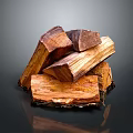 Stacked Natural Wooden Logs with Rustic Texture and Warm Brown Wood Tones