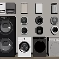 Washing Machines in Modern Design with Gray White and Black Color Options