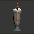 Pink White And Chocolate Milkshakes With Fresh Fruit And Chocolate Shavings In Glass Cups