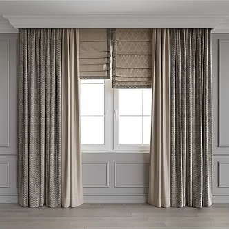 Modern fabric curtains 3d model