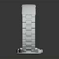 Modern Metallic Watch Featuring Silver Stainless Steel Strap And Black Dial With Index Markers