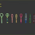 Various Handheld Security Detectors With Different Colors And Modern Designs On