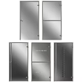 Metal Storage Cabinets With Various Designs Handles And Ventilation Grilles