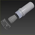 Metal Tubular Equipment Featuring Threaded Design And Detachable Black Cap Gray Conical Part