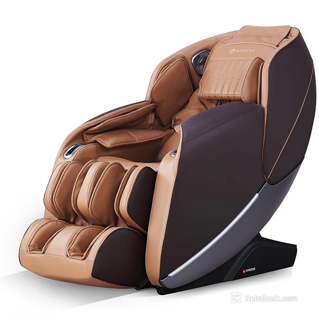 Luxury Brown And Black Leather Massage Chair With Modern Design And Full Body Massage 3d model 