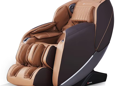 Luxury Brown And Black Leather Massage Chair With Modern Design And Full Body Massage 3d model