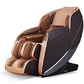 Luxury Brown And Black Leather Massage Chair With Modern Design And Full Body Massage