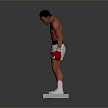 Game Movie Character Boxer Shirtless With Red Boxing Gloves White Shorts Standing On White Pedestal