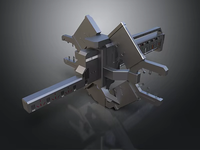 Industrial Mechanical Metal Component Featuring Complex Structural Design And Multiple Arms 3d model