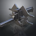 Industrial Mechanical Metal Component Featuring Complex Structural Design And Multiple Arms 3d model