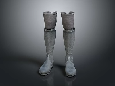 Men Wearing Stylish Gray Tall Boots For Fashionable Outdoor Look 3d model