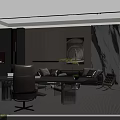 Modern Luxury Executive Office Interior Design With Premium Desk And Cozy Sofa Lounge Space