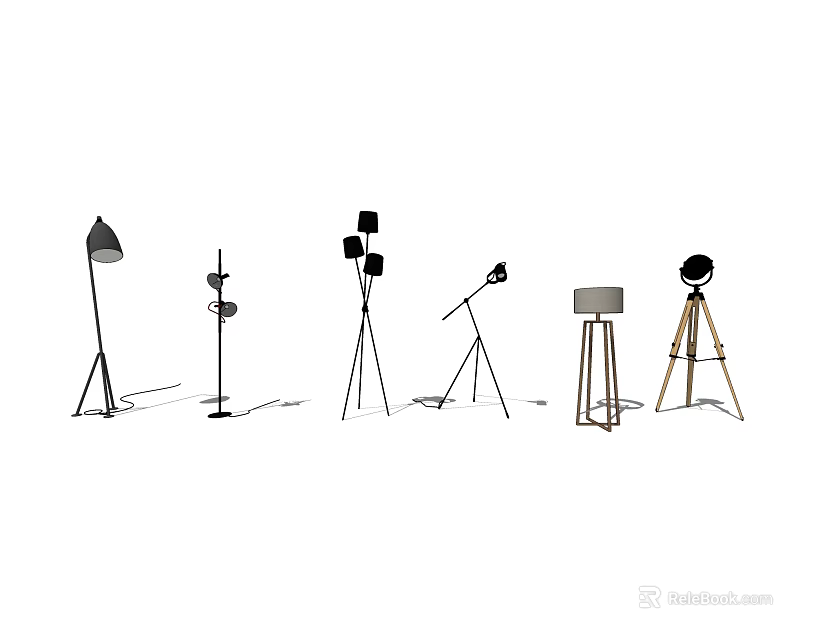 Various Stylish Floor Lamps With Modern And Classic Design For Home Decor 3d model 