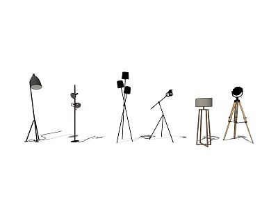 Various Stylish Floor Lamps With Modern And Classic Design For Home Decor 3d model
